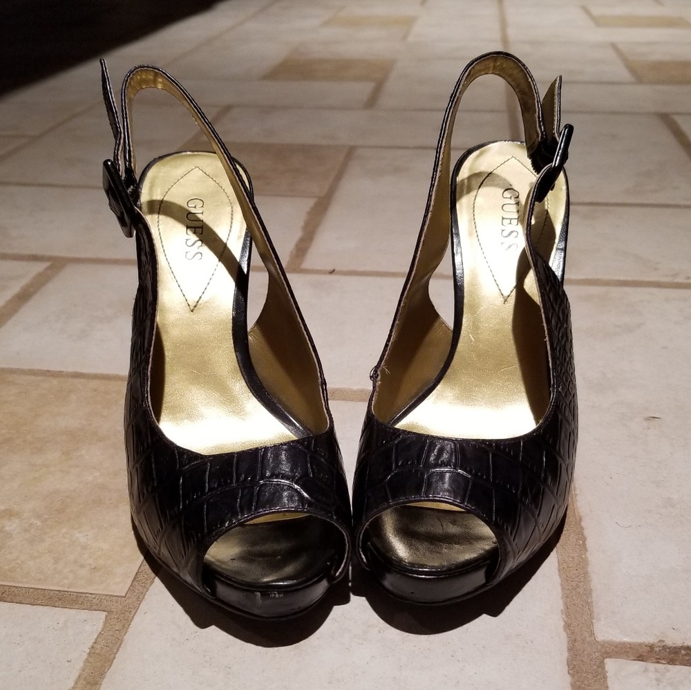 GUESS PEEP TOE, SLINGBACK STILETTOS - Picture 3 of 6